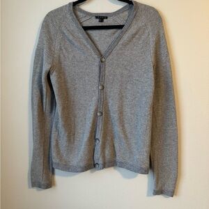 Theory Alec Introspect Gray Button-Up Women's Sweater